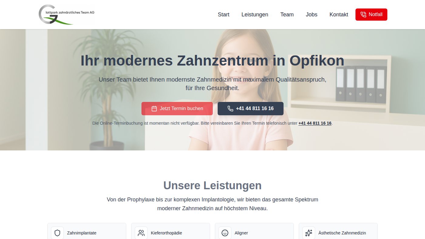 The home page of zz-glattpark.ch