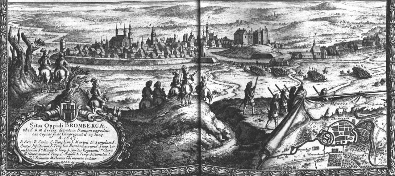 Panorama of Bydgoszcz in 1657 by Erik Dahlbergh during the Swedish occupation.
