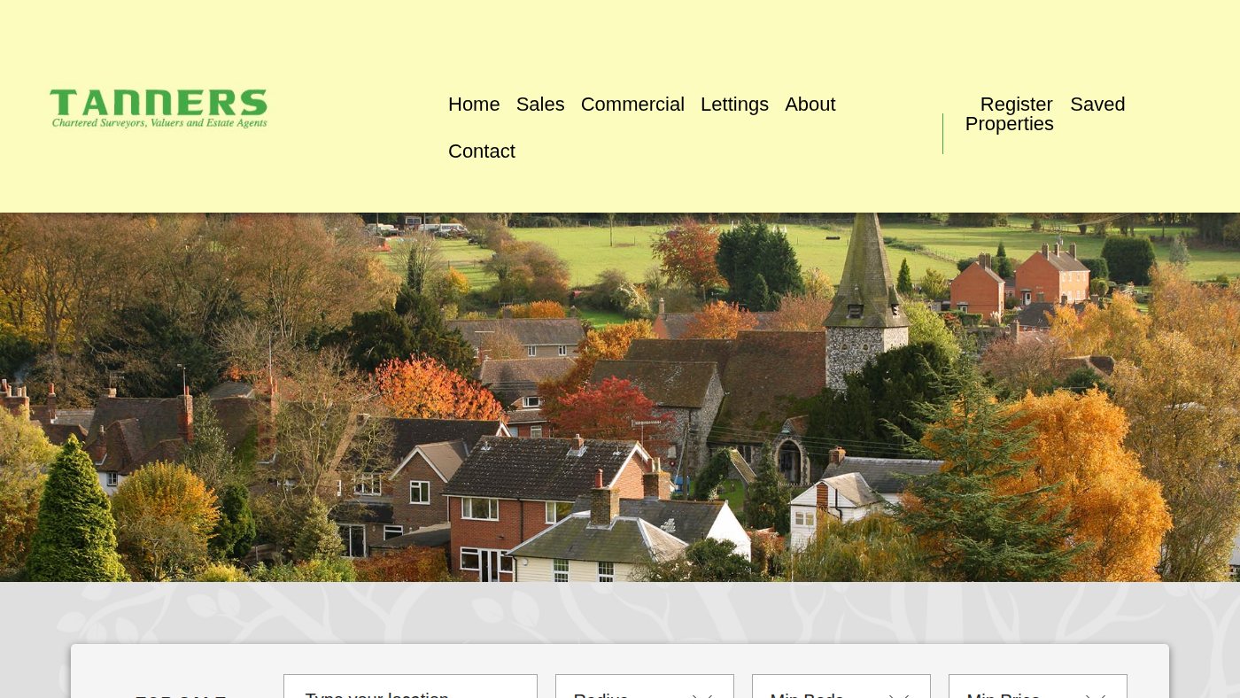 The home page of tanners-properties.co.uk