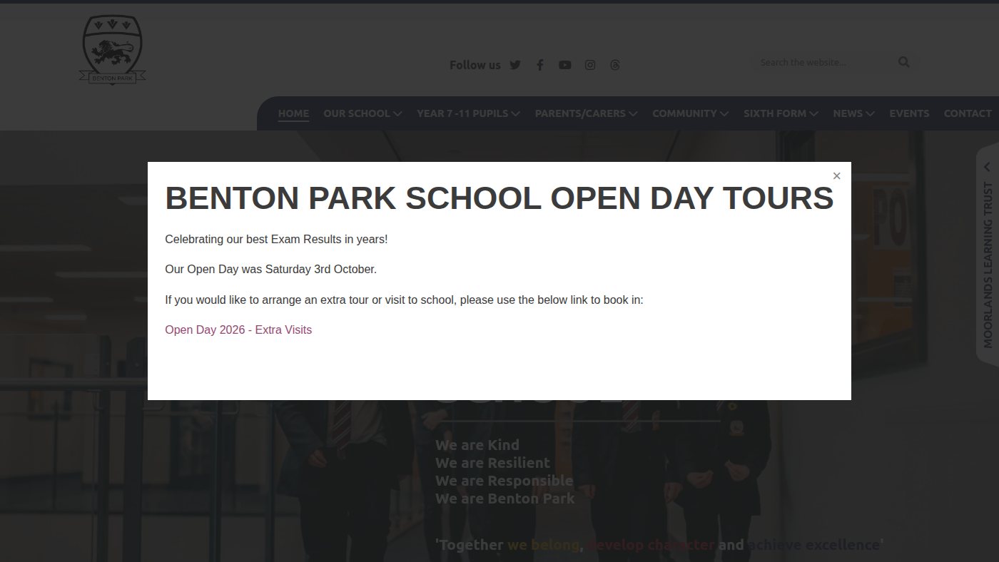 The home page of bentonpark.org.uk