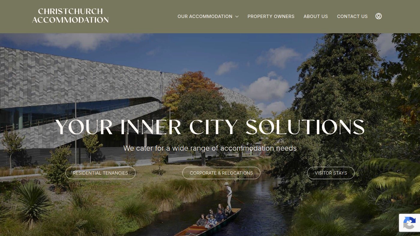 The home page of christchurch-accommodation.co.nz