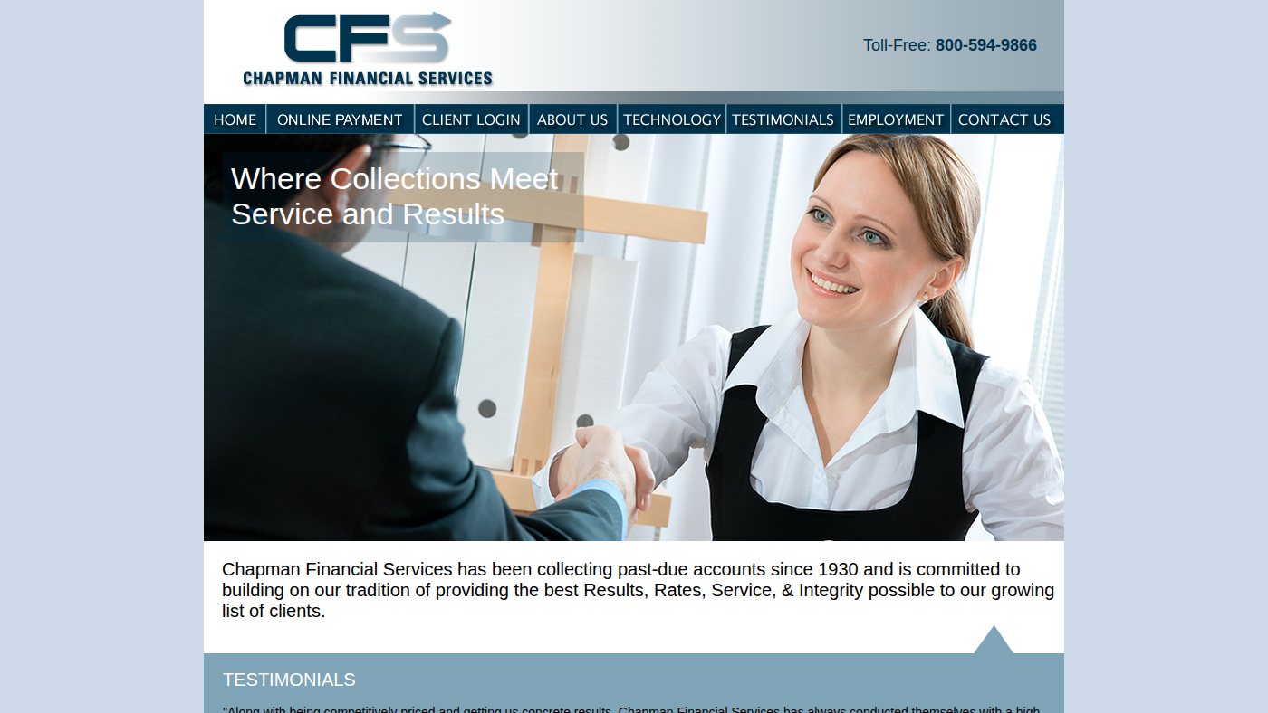 The home page of chapmanfs.com