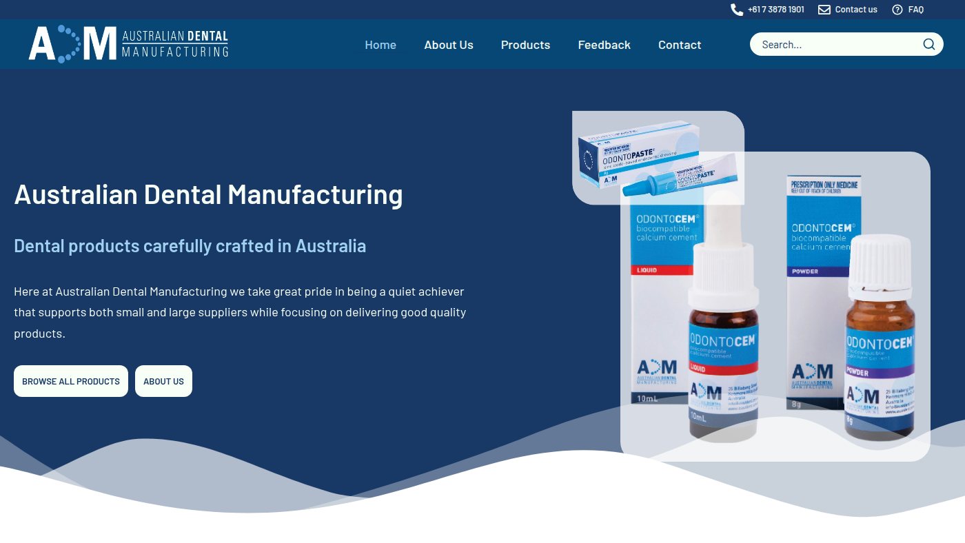The home page of austdent.com.au