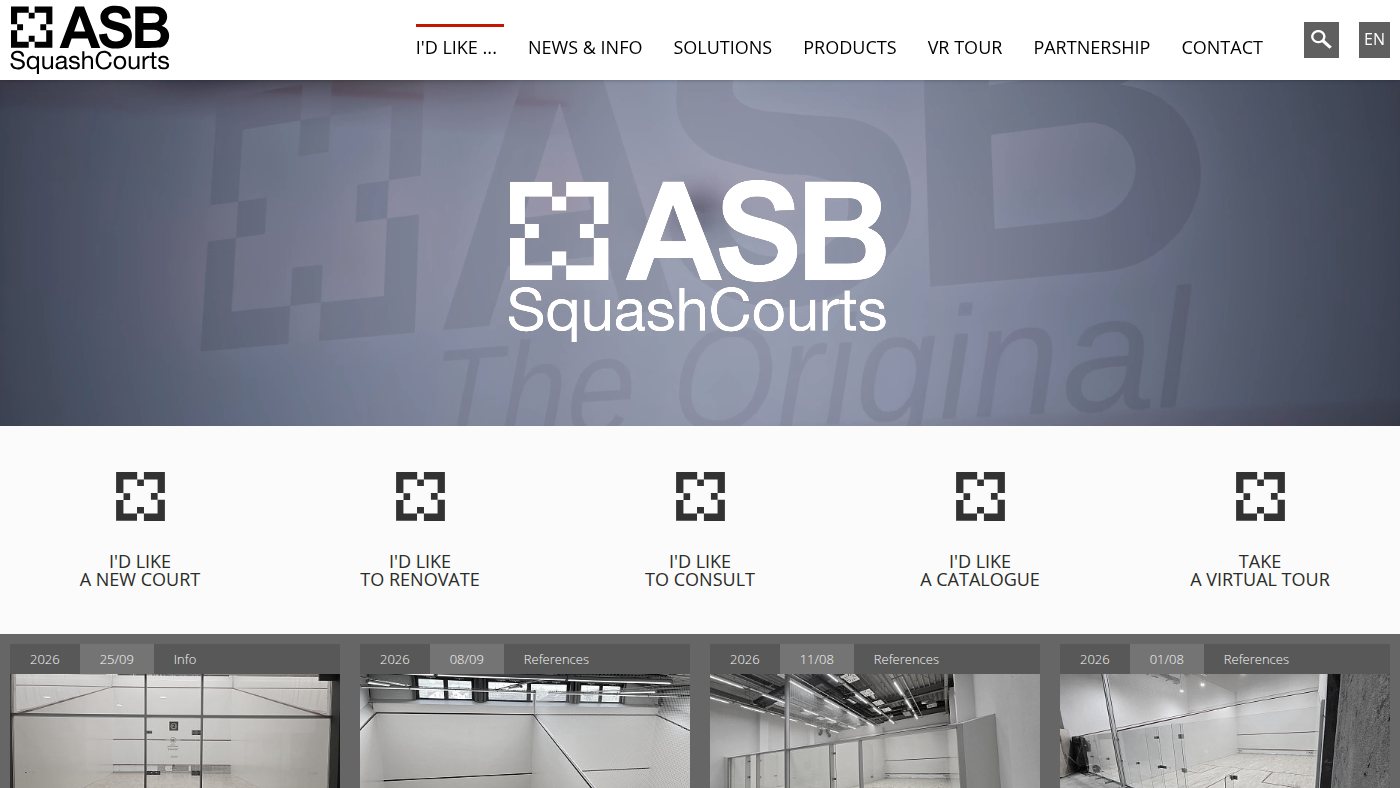 The home page of asbsquash.com