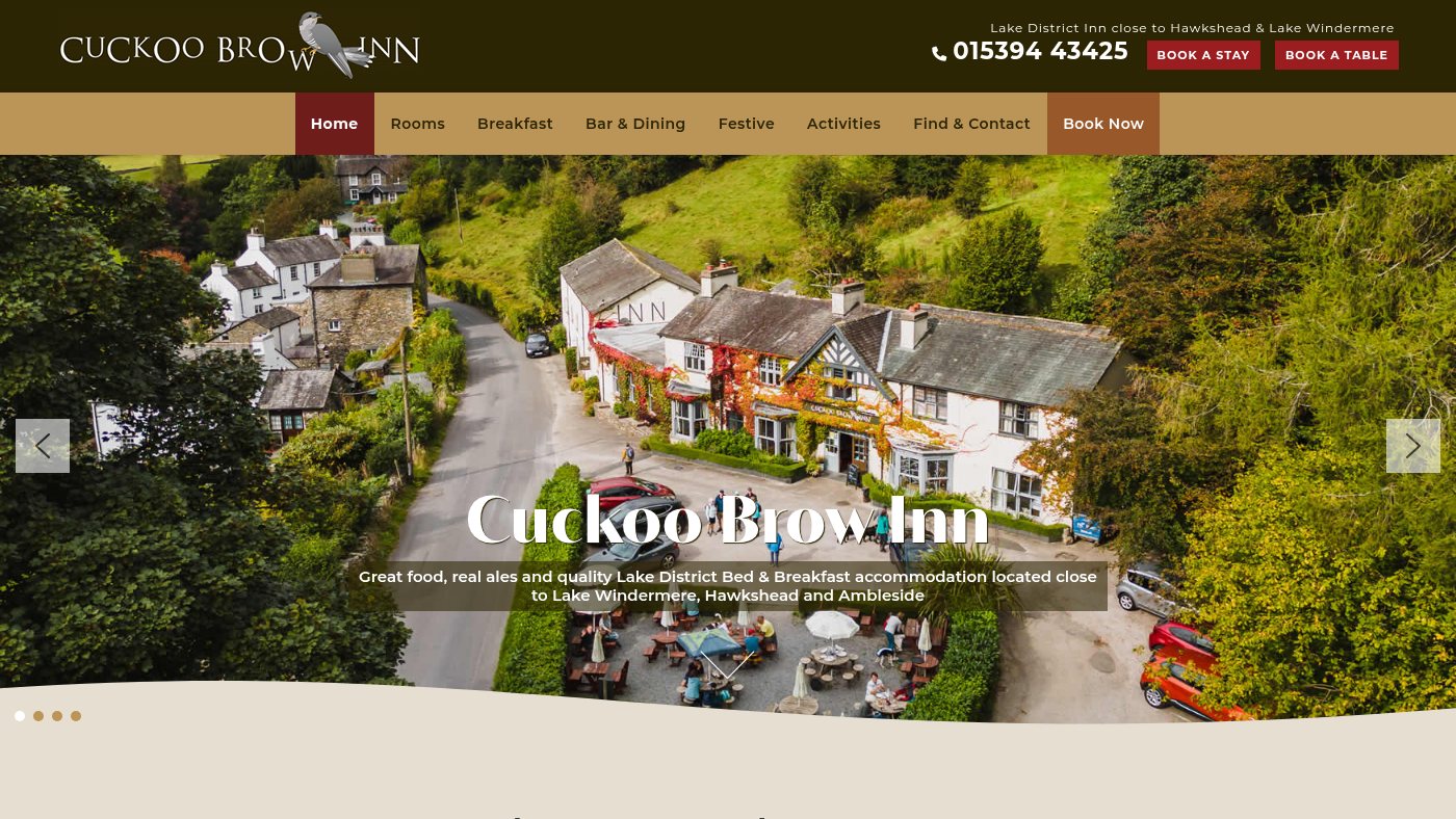 The home page of cuckoobrow.co.uk
