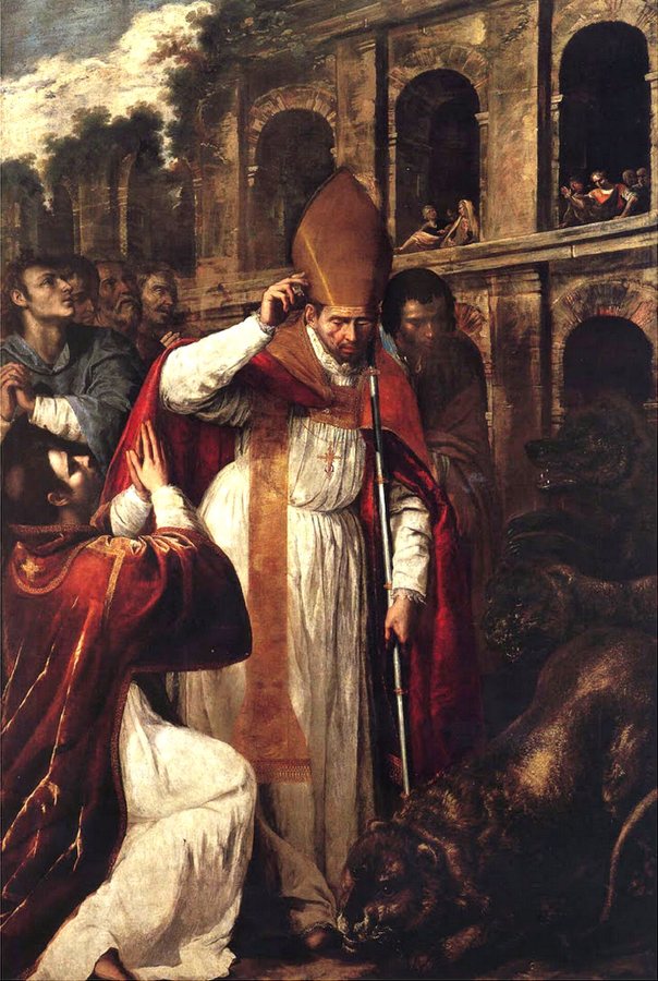 The martyrdom of Saint Januarius in the Pozzuoli amphitheater