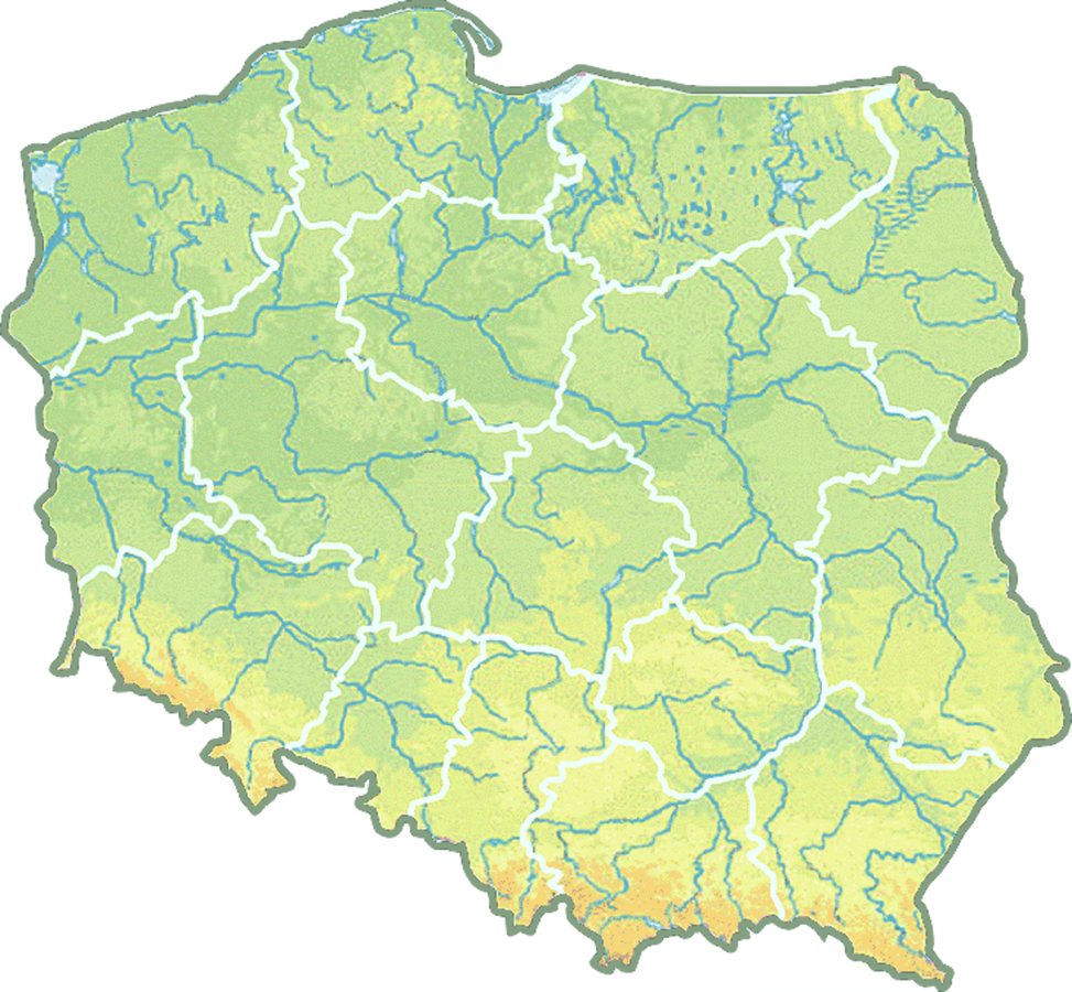 Mapa de Polonia en color