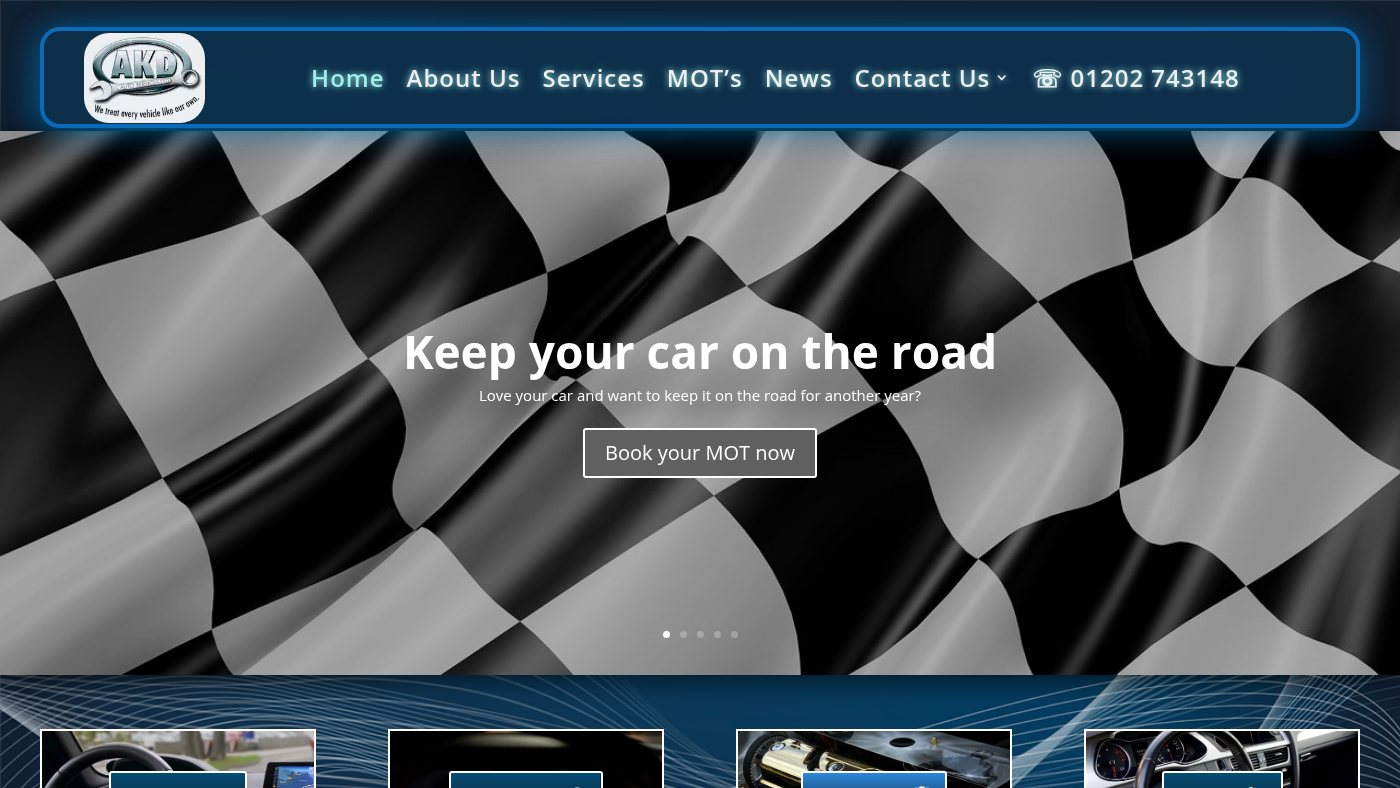 The home page of akd-ltd.co.uk