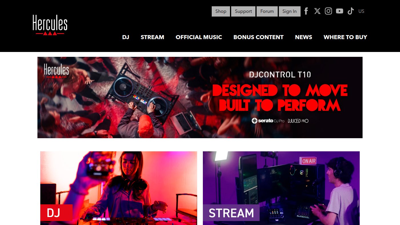 The home page of hercules.com