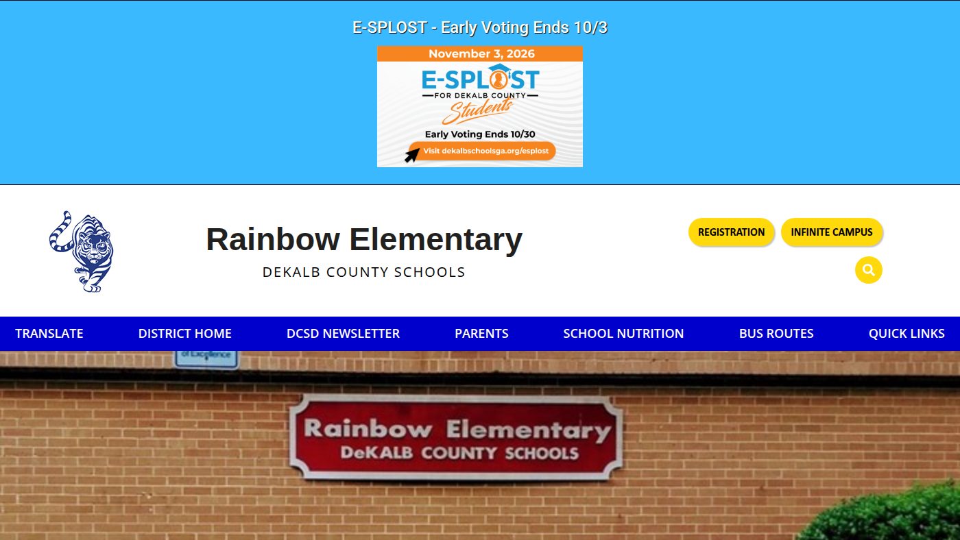 The home page of rainbowes.dekalb.k12.ga.us