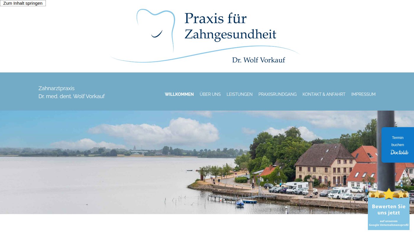 The home page of zahnarztpraxis-vorkauf.de