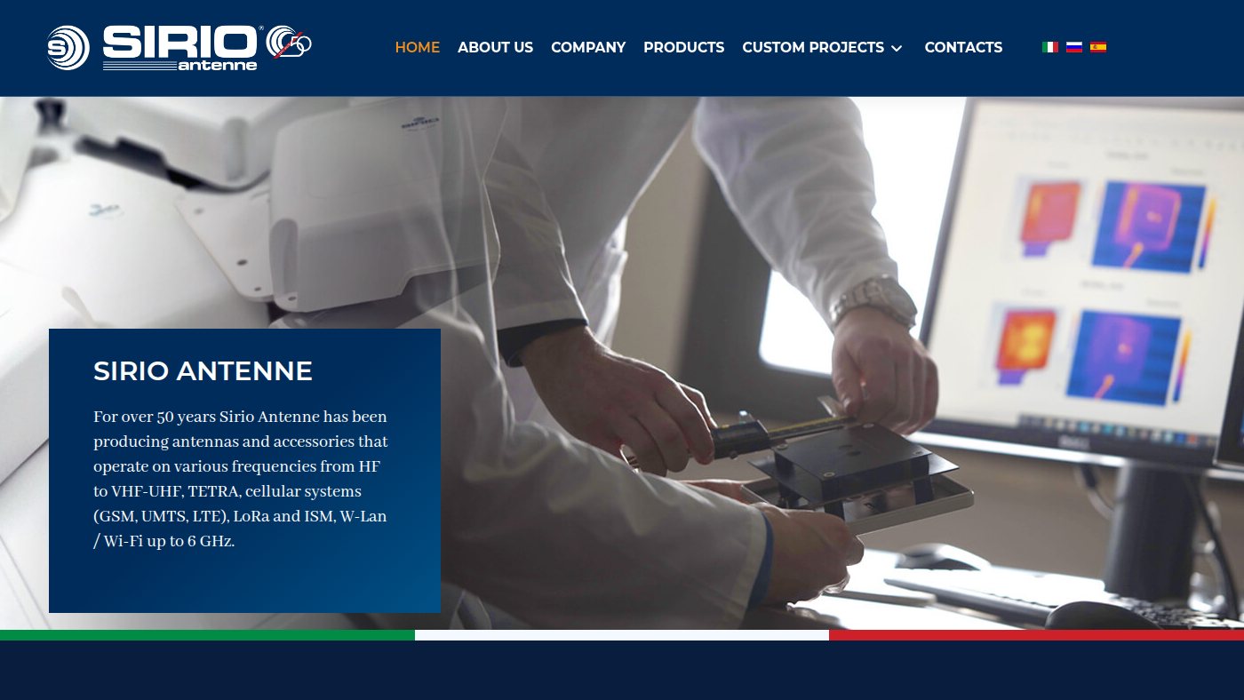 The home page of sirioantenne.it