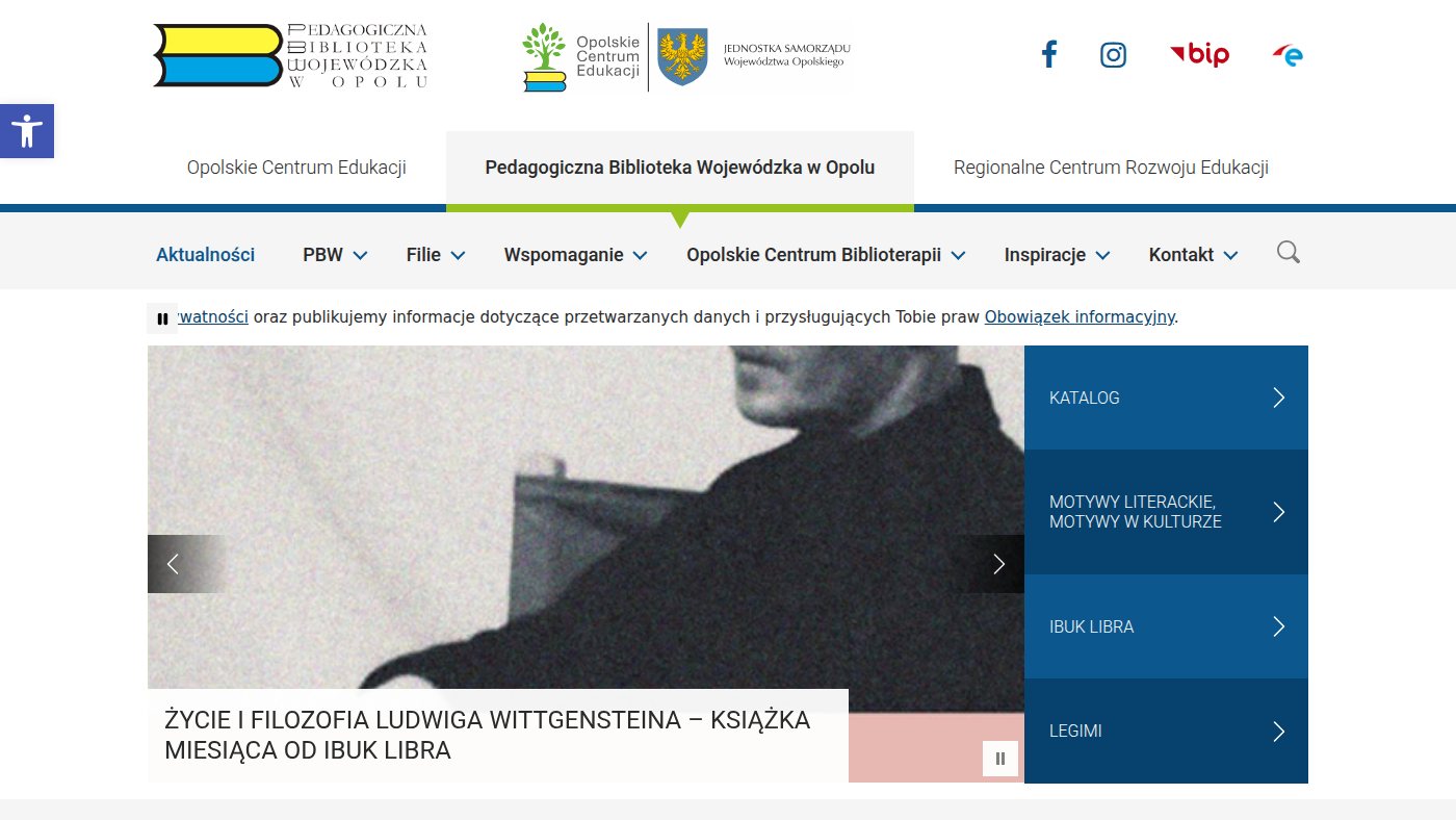 The home page of pedagogiczna.pl