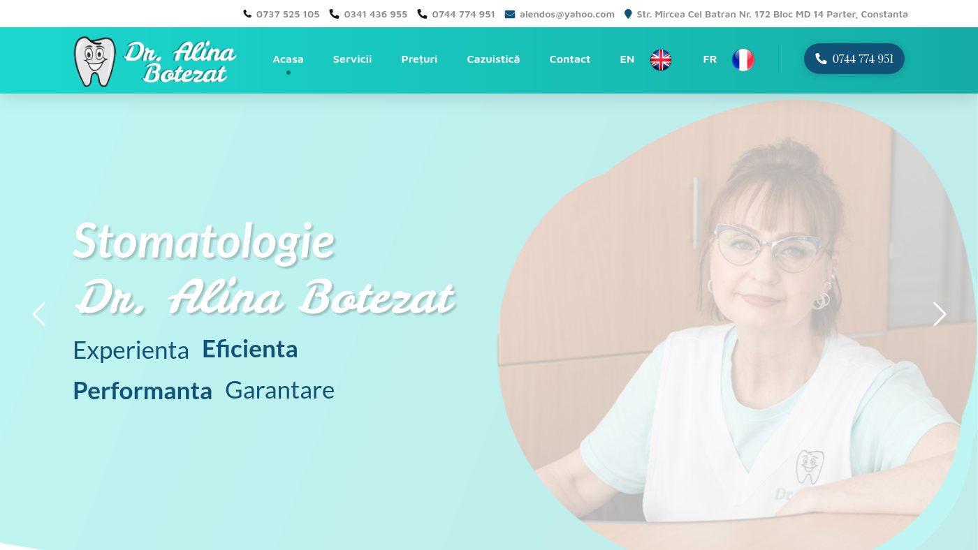 The home page of dr-alinabotezat.ro
