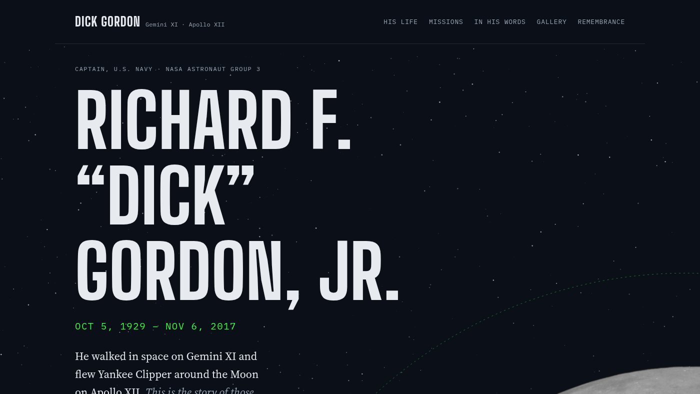 The home page of dickgordon.com