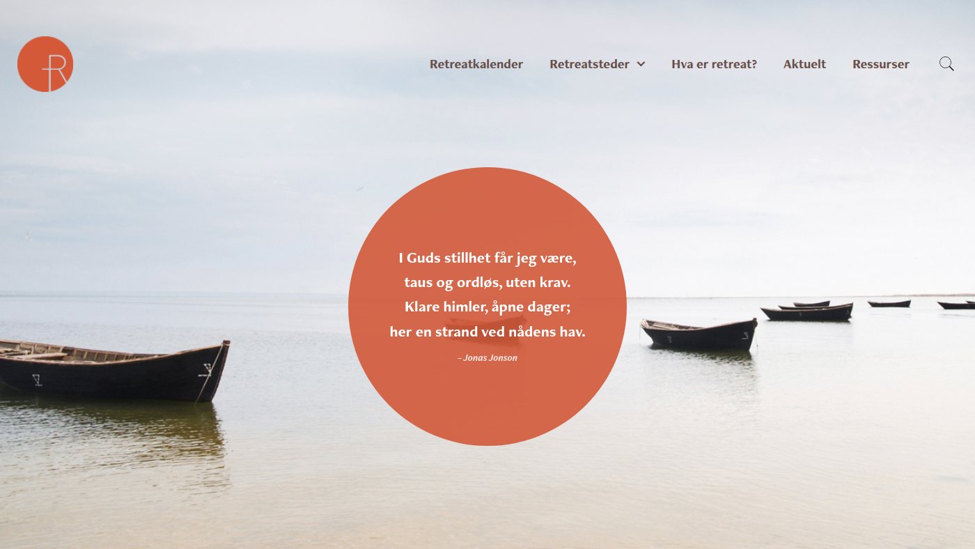 The home page of retreater.no