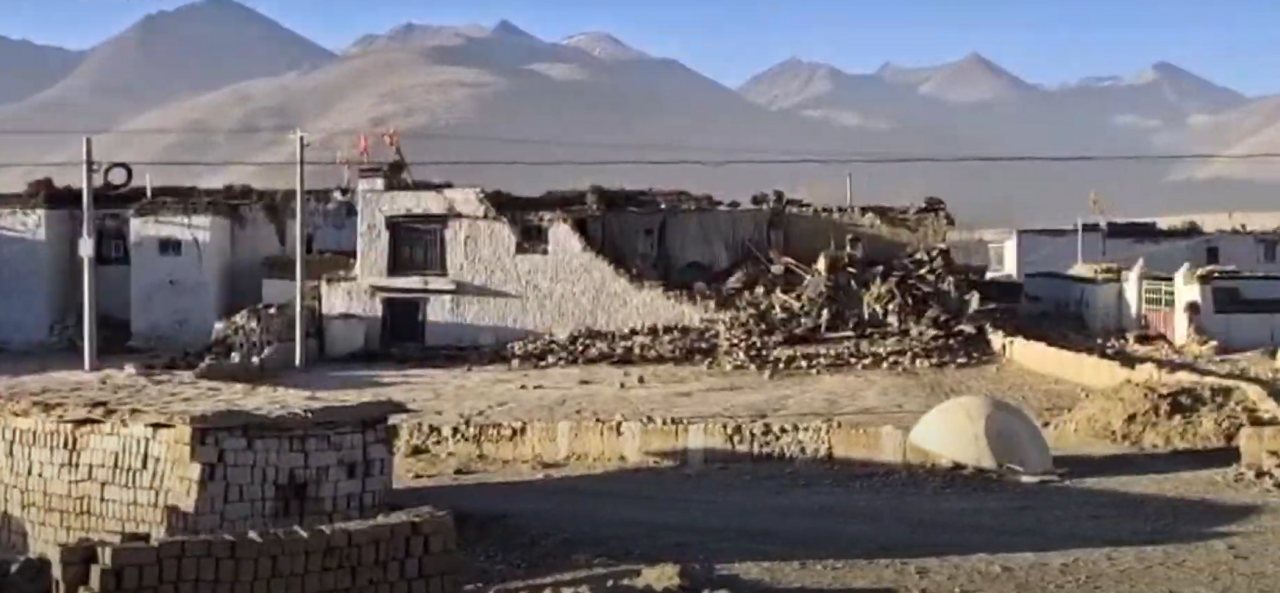 Collapsed house in Tibet after a magnitude 7.1 earthquake struck on 7 January