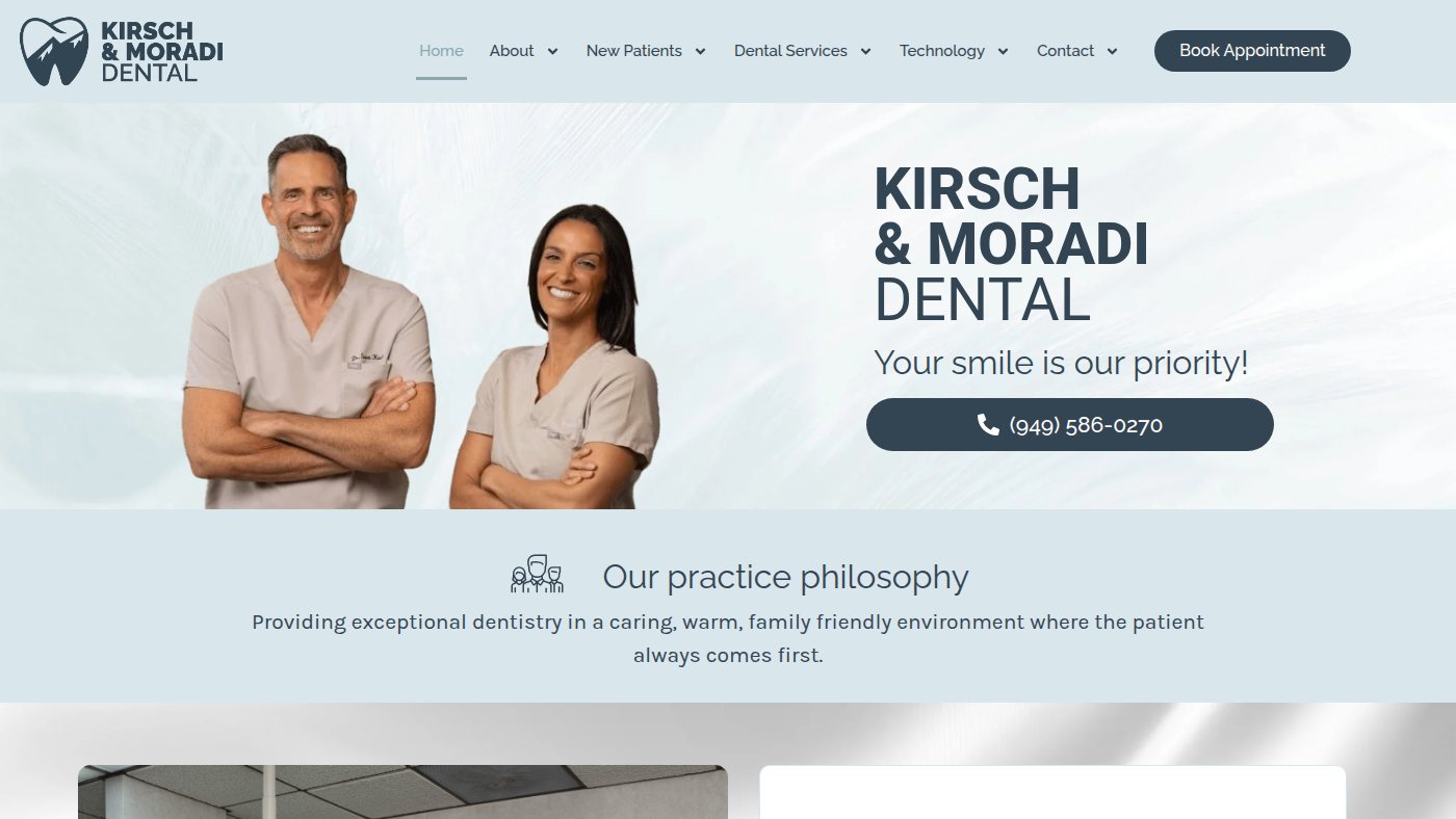 The home page of 92630dental.com
