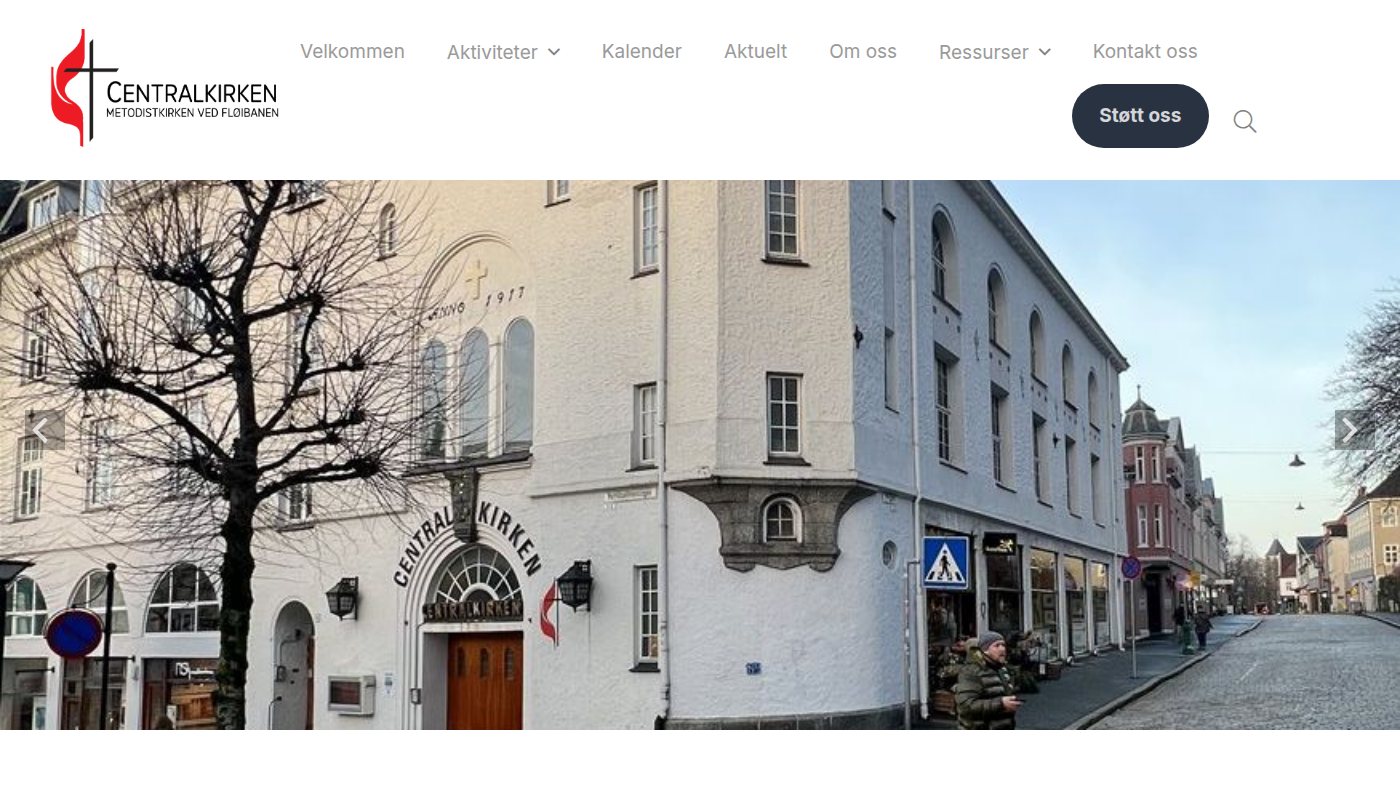 The home page of centralkirken.no
