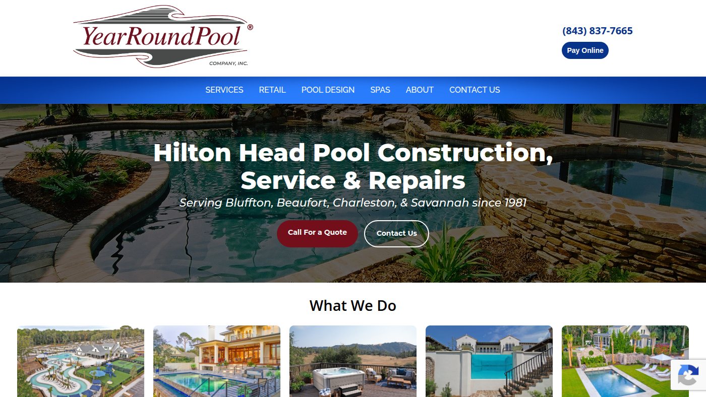 The home page of yearroundpool.com