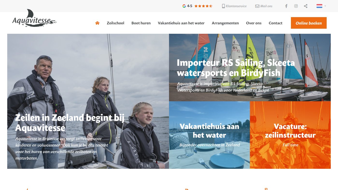 The home page of aquavitesse.nl