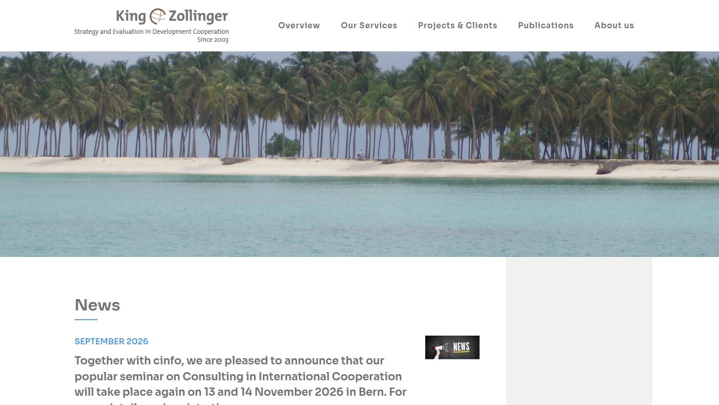 The home page of kingzollinger.ch