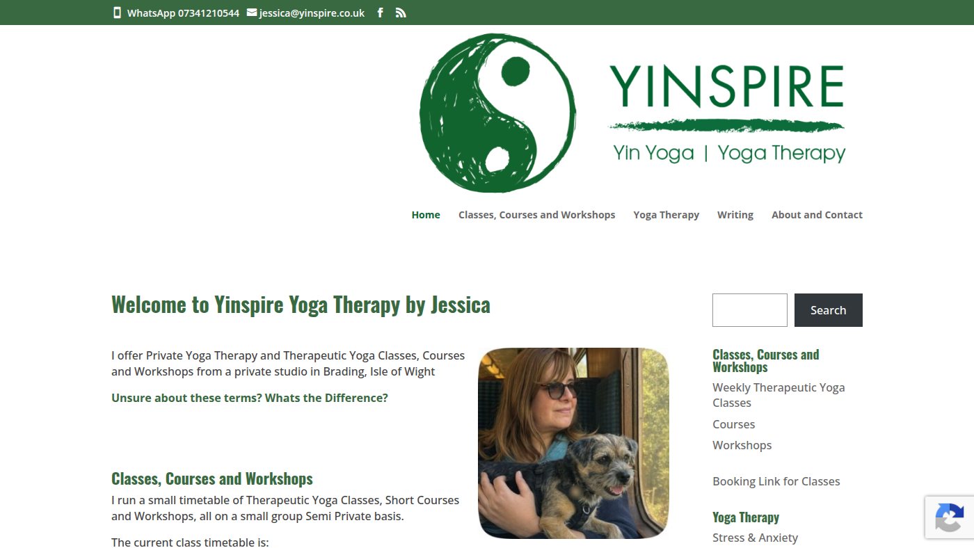 The home page of yinspire.co.uk