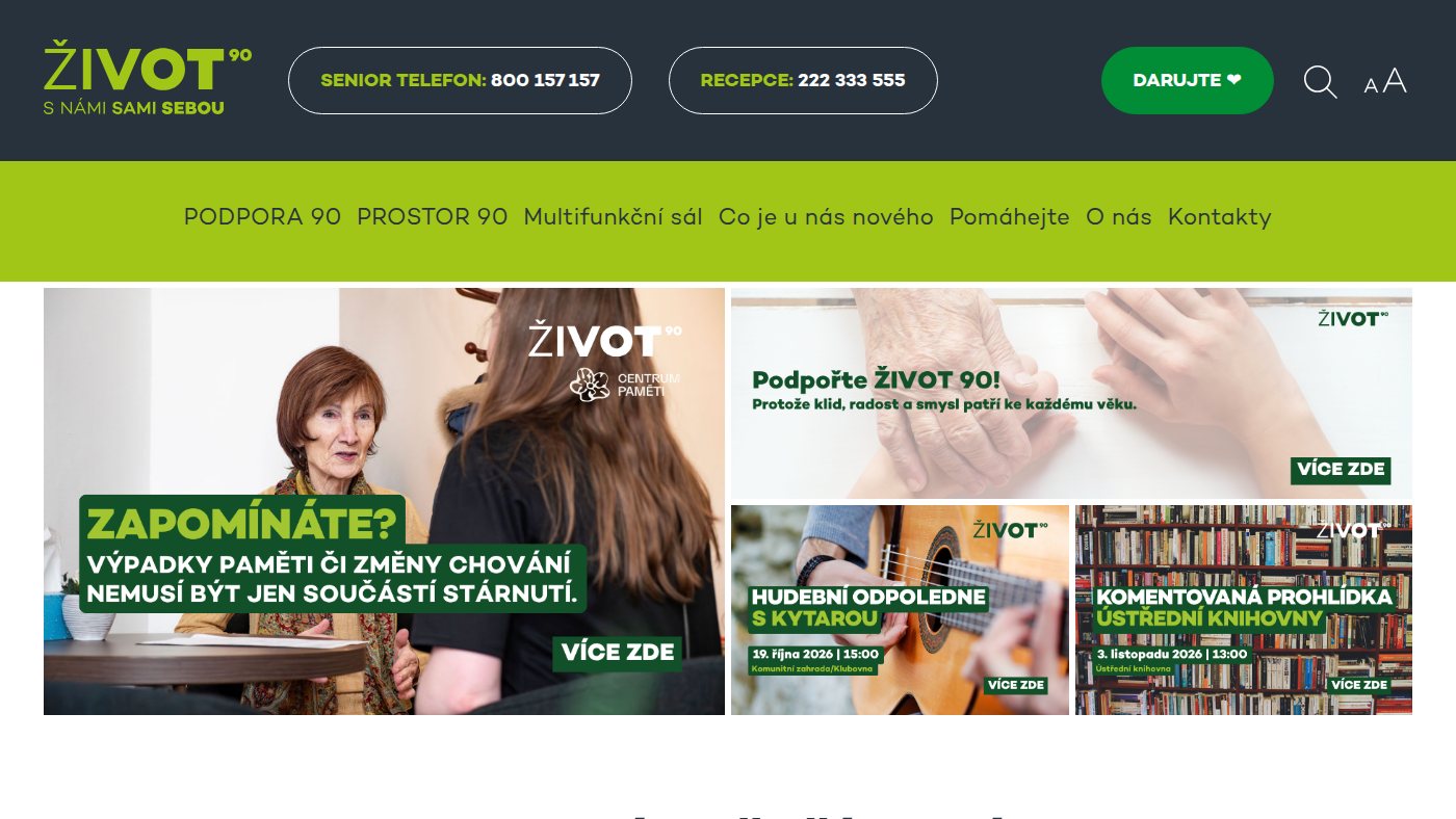 The home page of zivot90.cz
