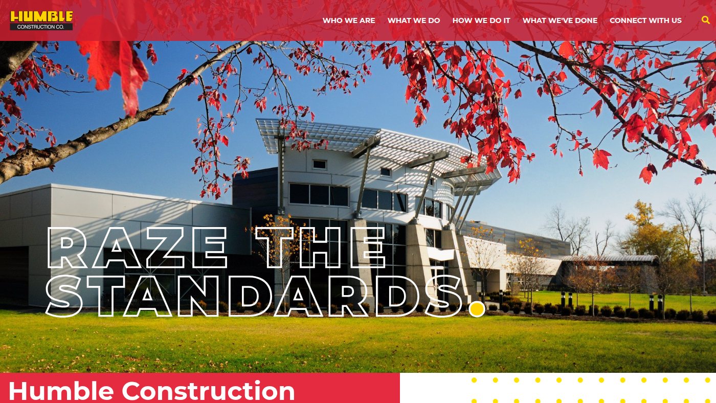 The home page of humbleconstruction.com