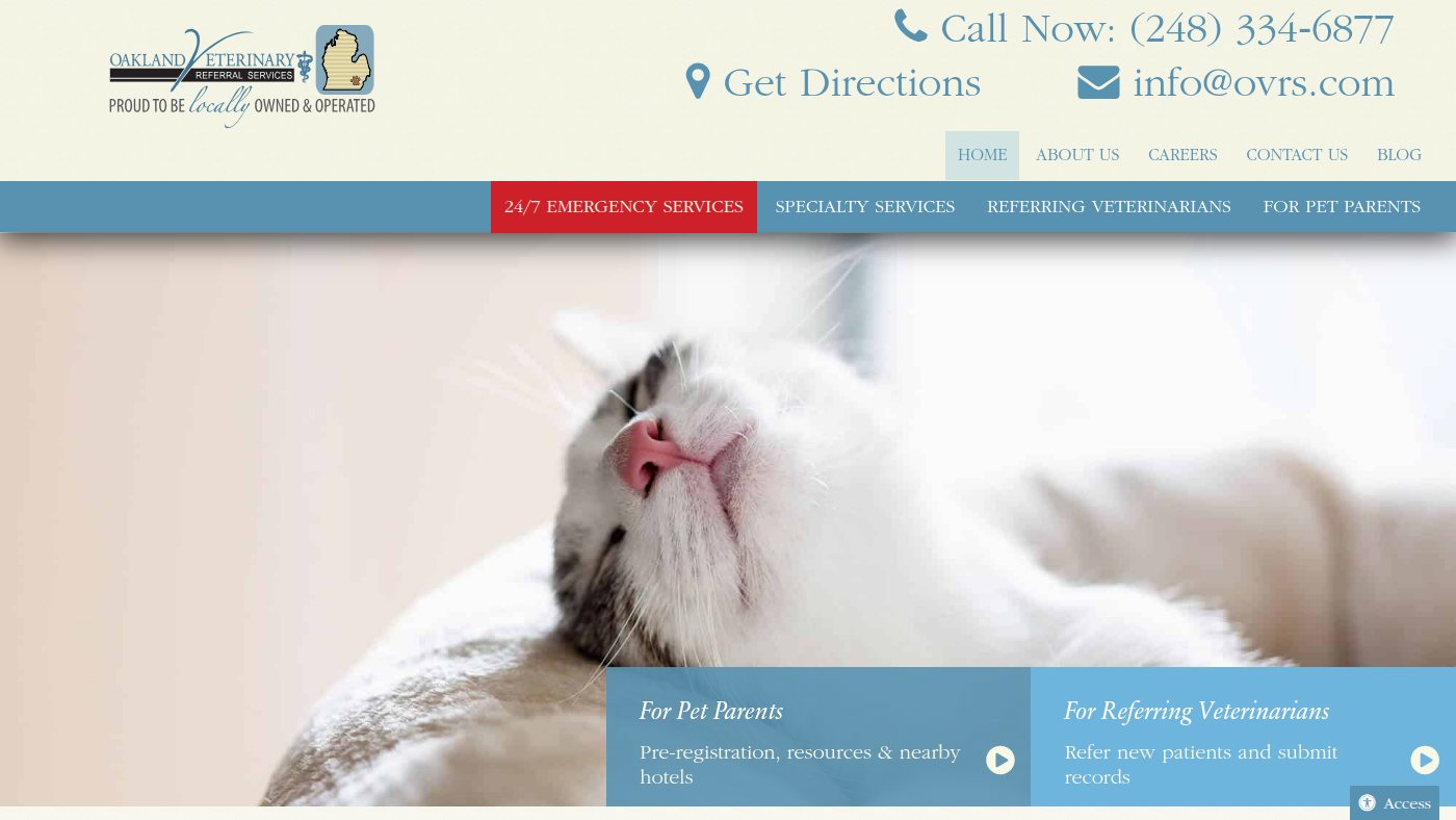 The home page of ovrs.com