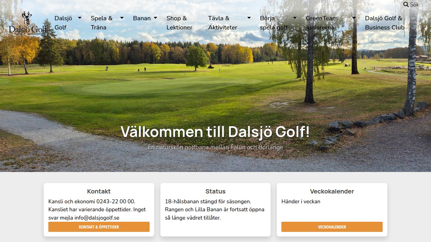 The home page of dalsjogolf.se