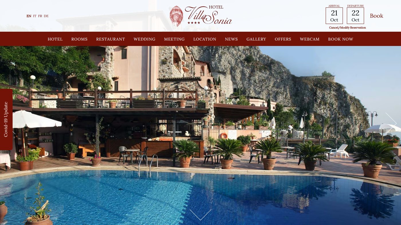 The home page of hotelvillasonia.com