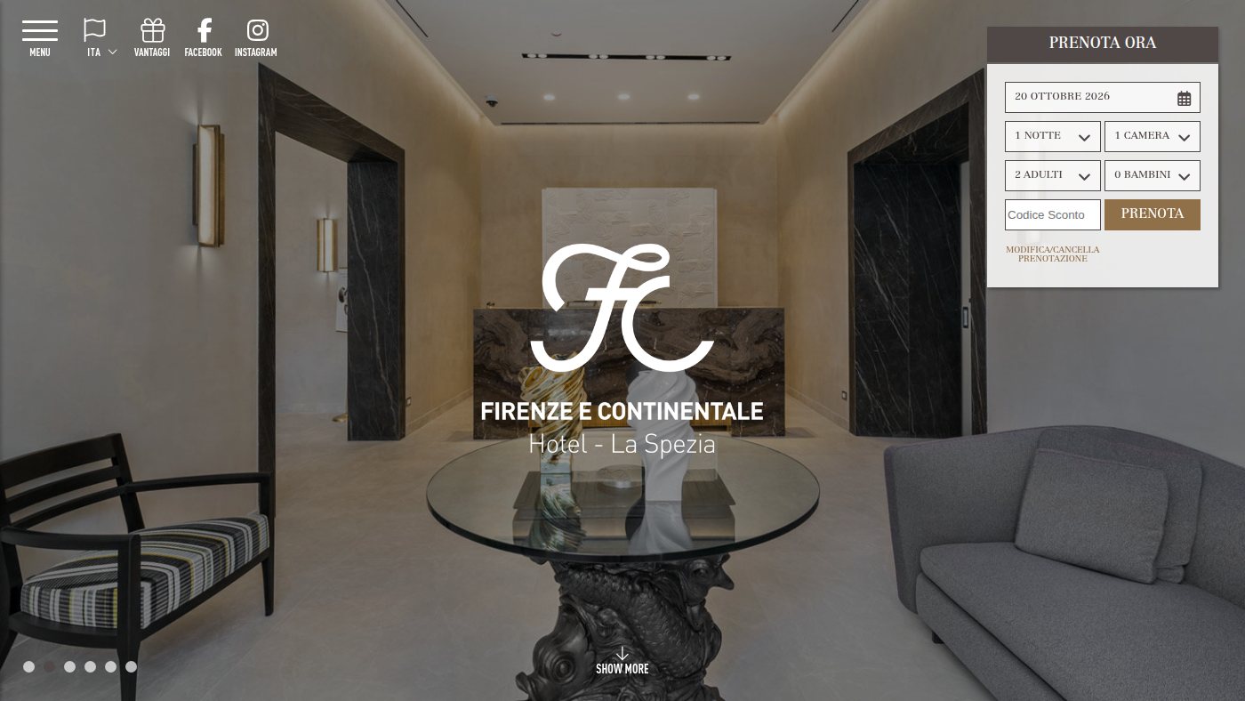 The home page of hotelfirenzecontinentale.it