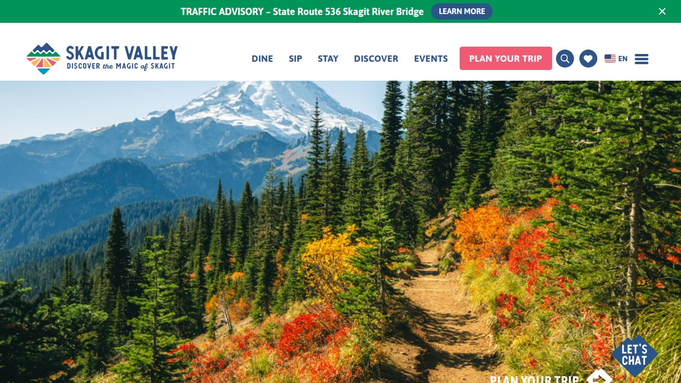 The home page of visitskagitvalley.com