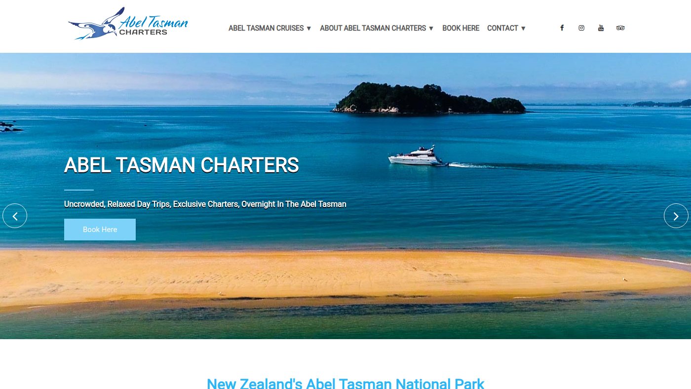 The home page of abeltasmancharters.co.nz