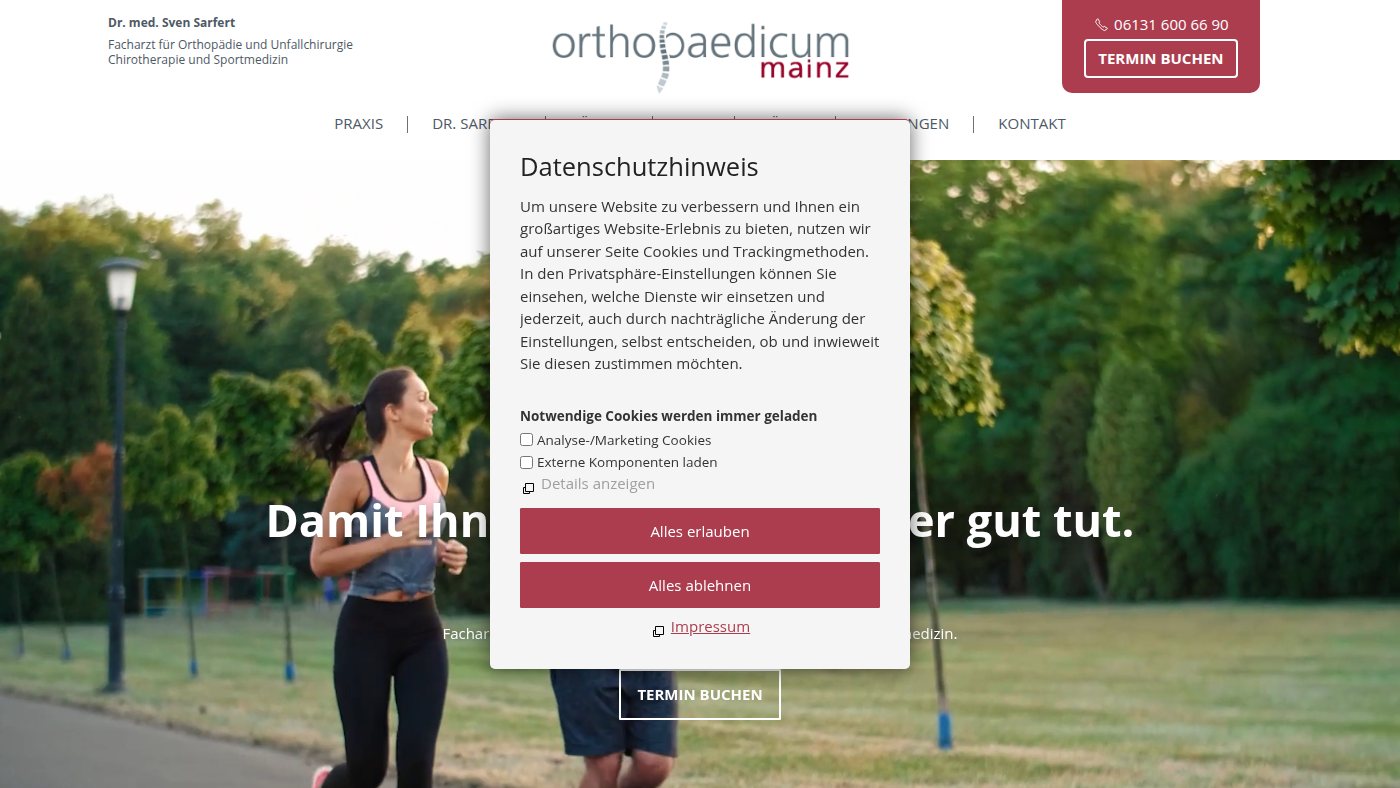 The home page of orthopaedicum-mainz.de