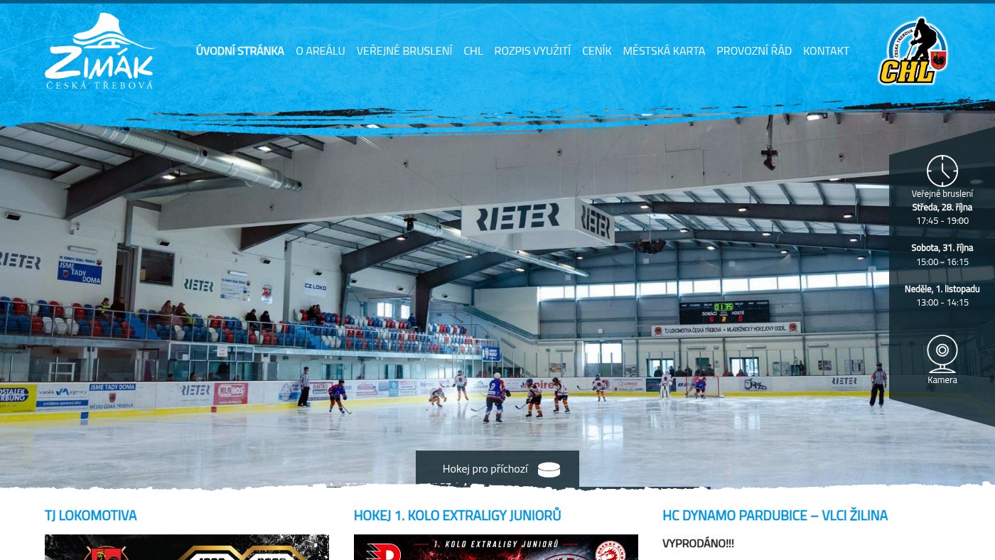 The home page of zimak-trebova.cz