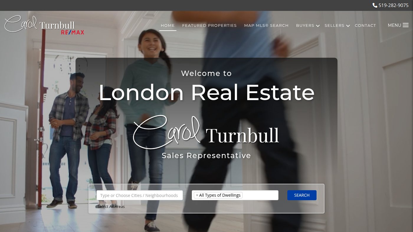 The home page of realestatelondon.com