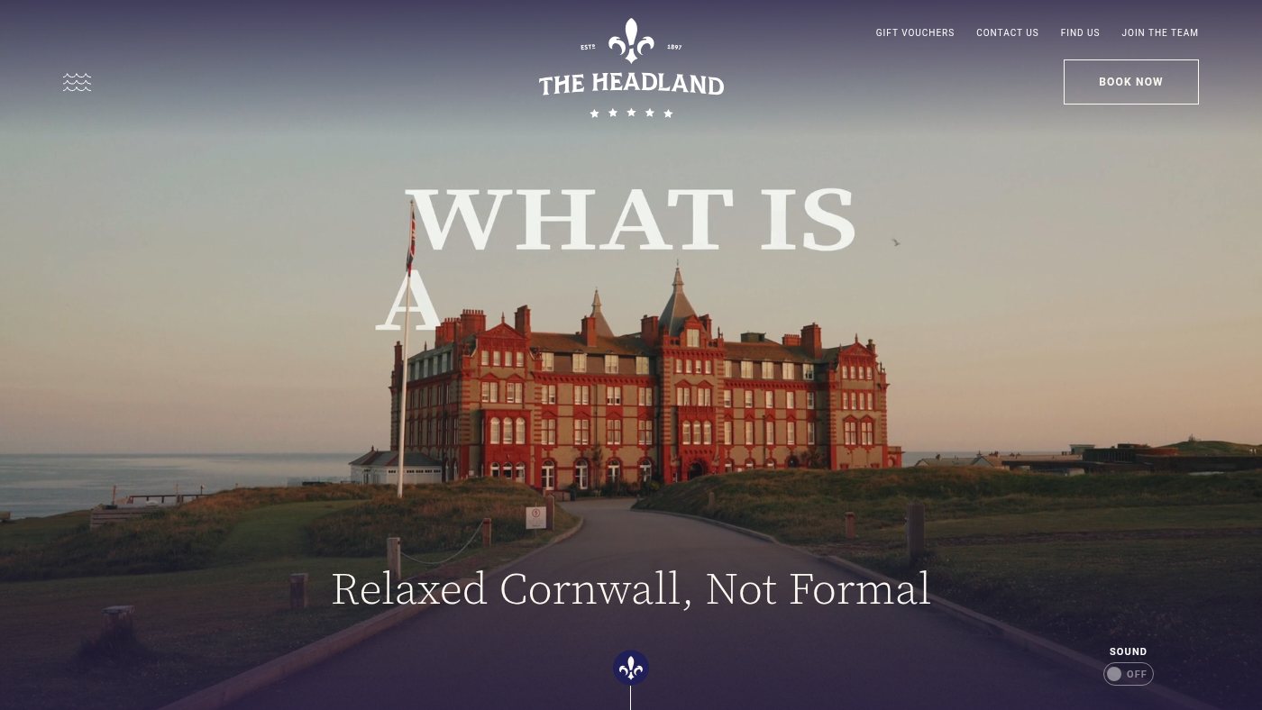 The home page of headlandhotel.co.uk