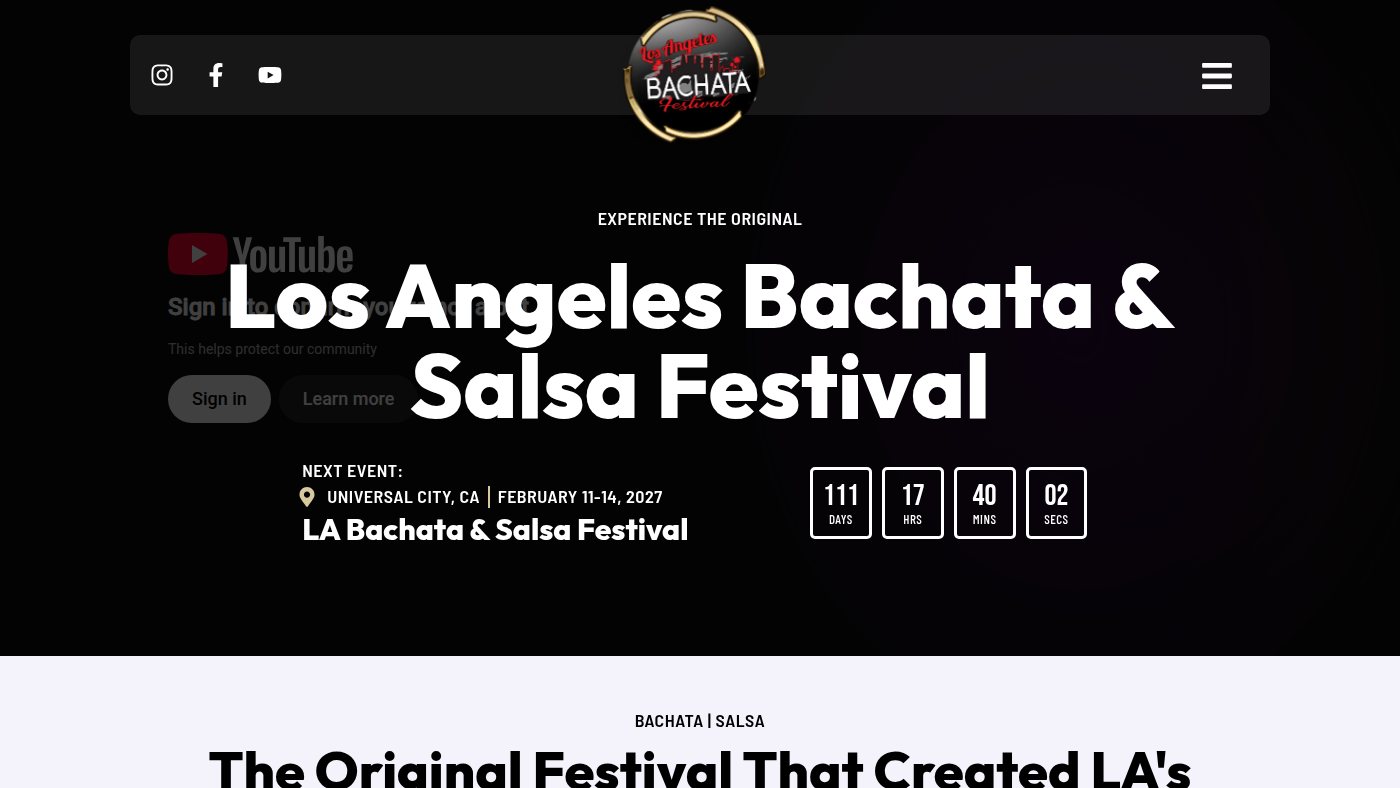 The home page of labachatafestival.com