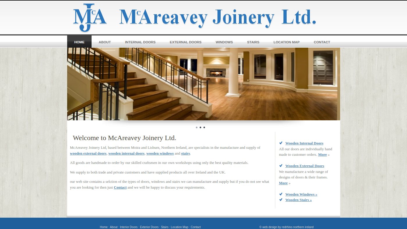 The home page of mcareaveyjoinery.co.uk