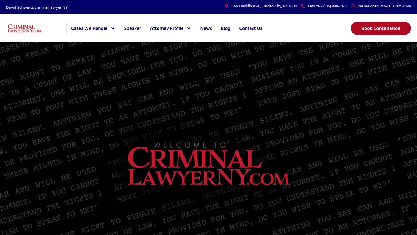 The home page of criminallawyerny.com