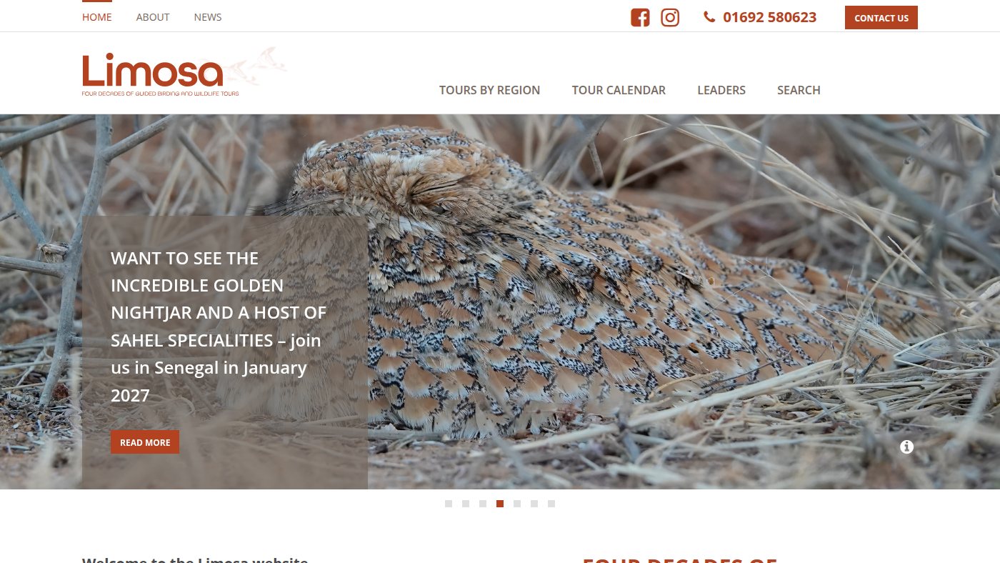 The home page of limosaholidays.co.uk