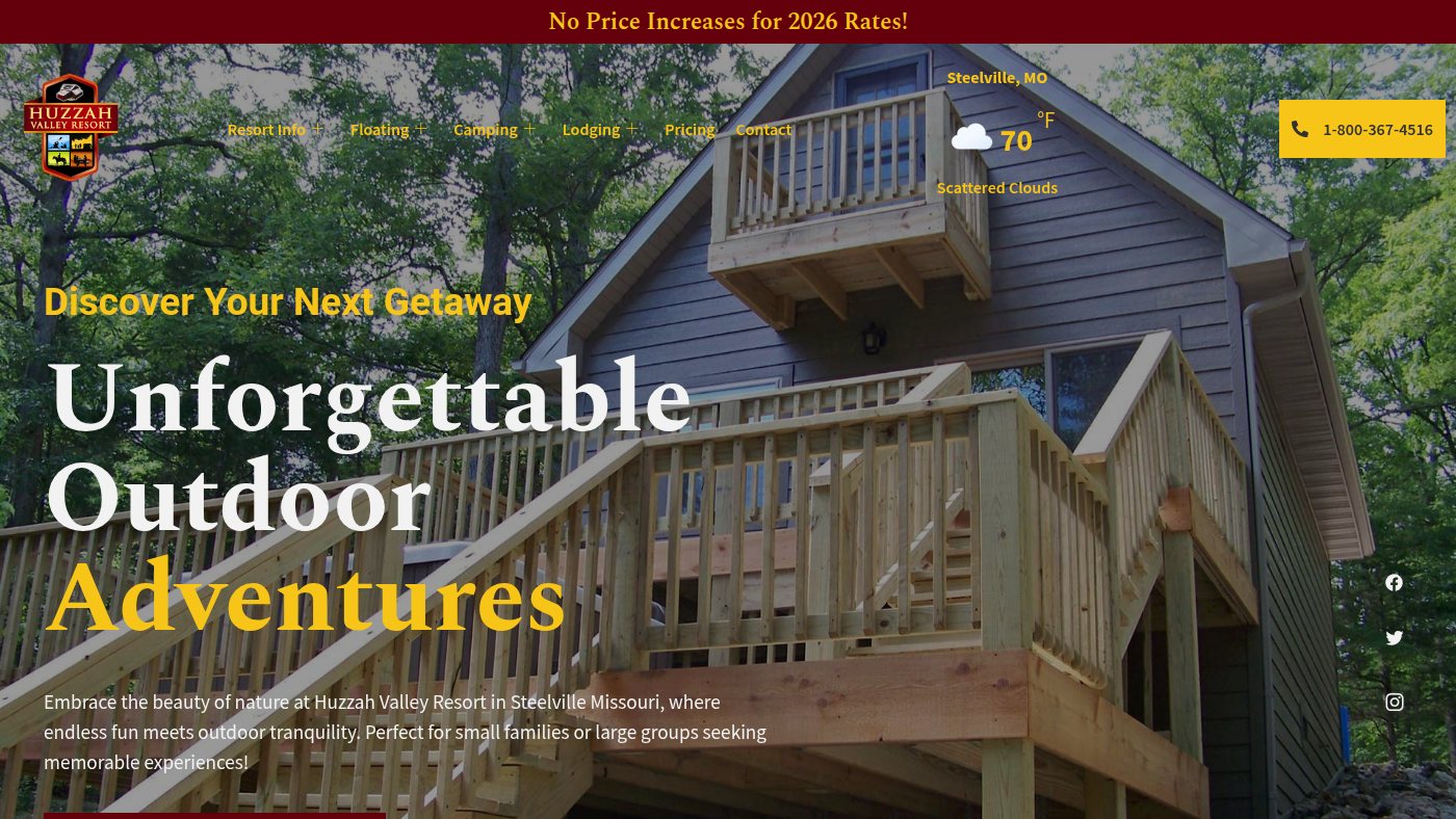 The home page of huzzahvalley.com
