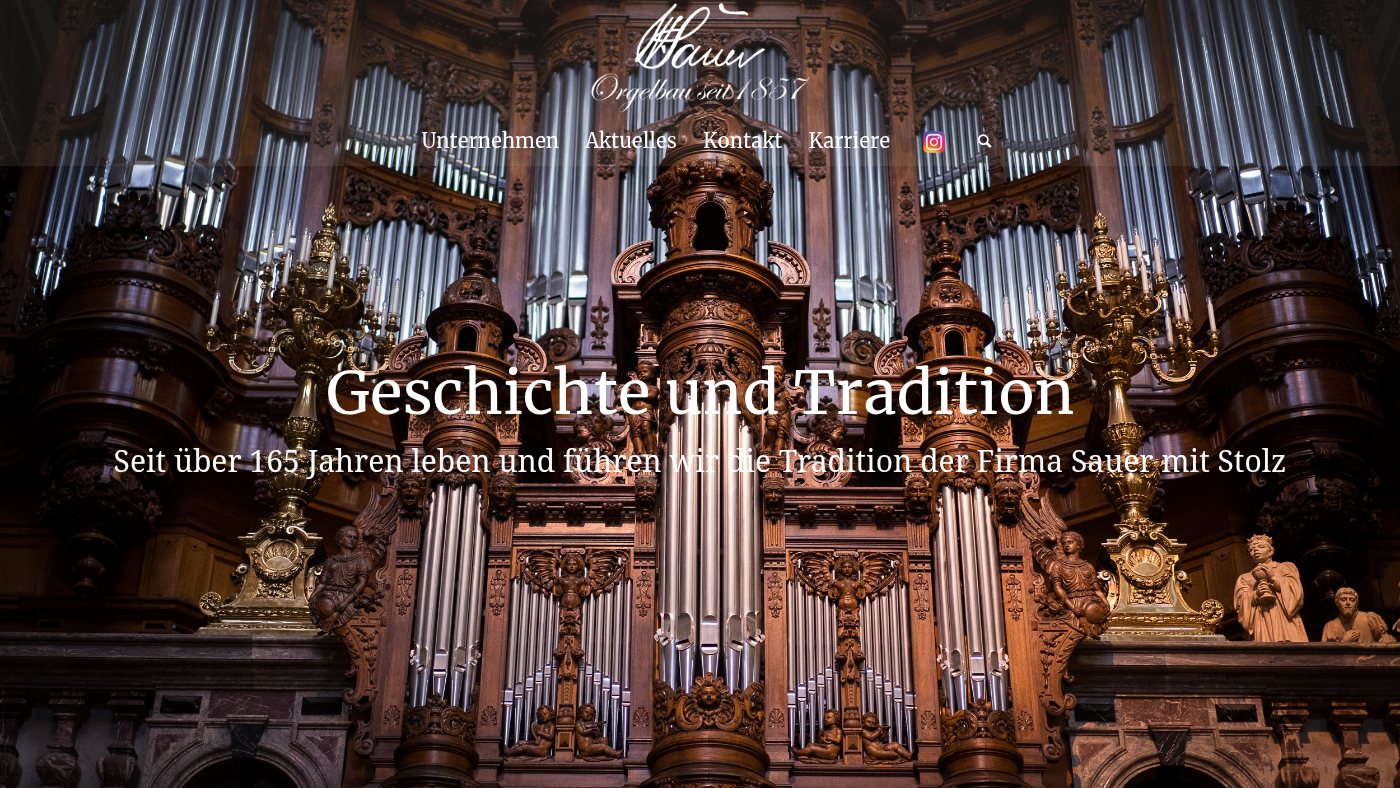 The home page of sauerorgelbau.de