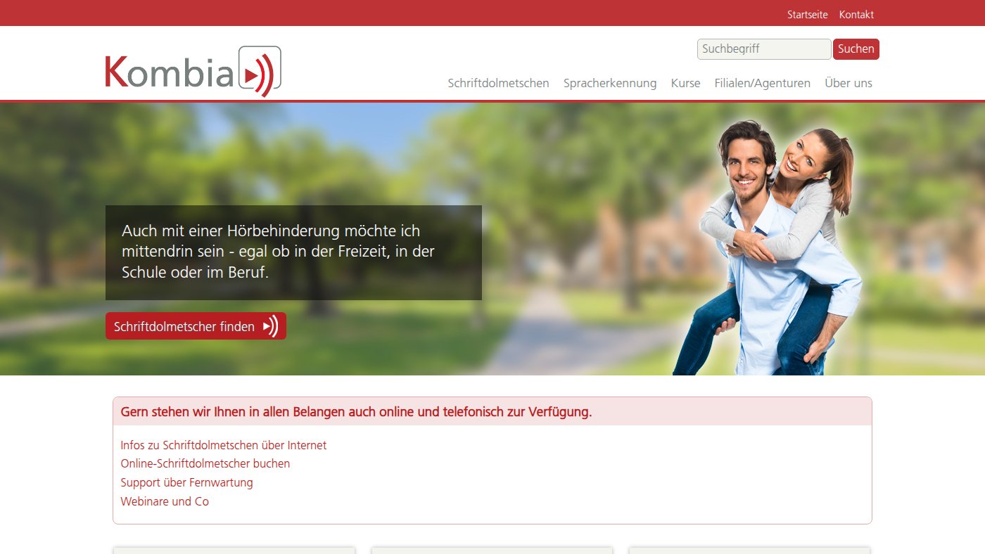 The home page of kombia.de