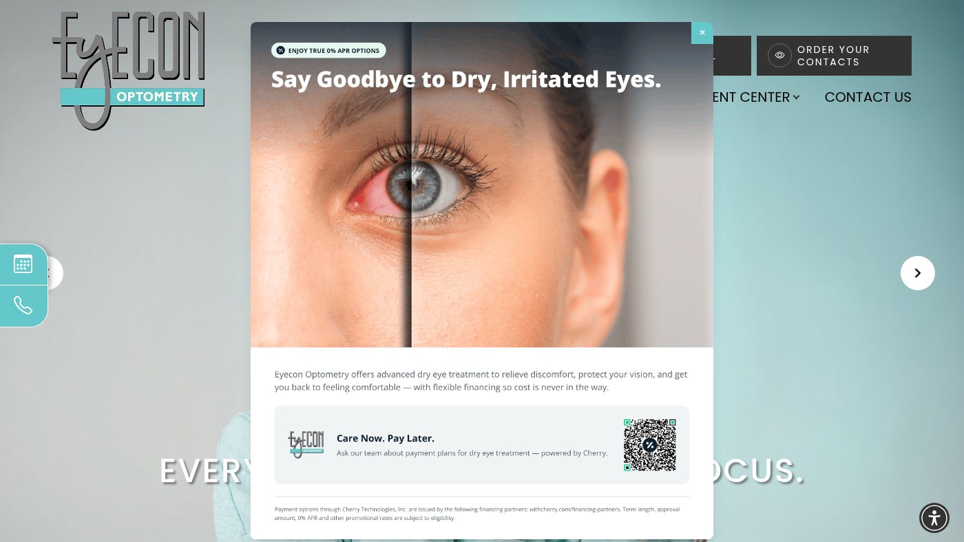 The home page of eyeconoptometry.com