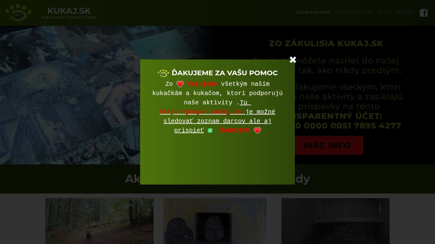 The home page of kukaj.sk