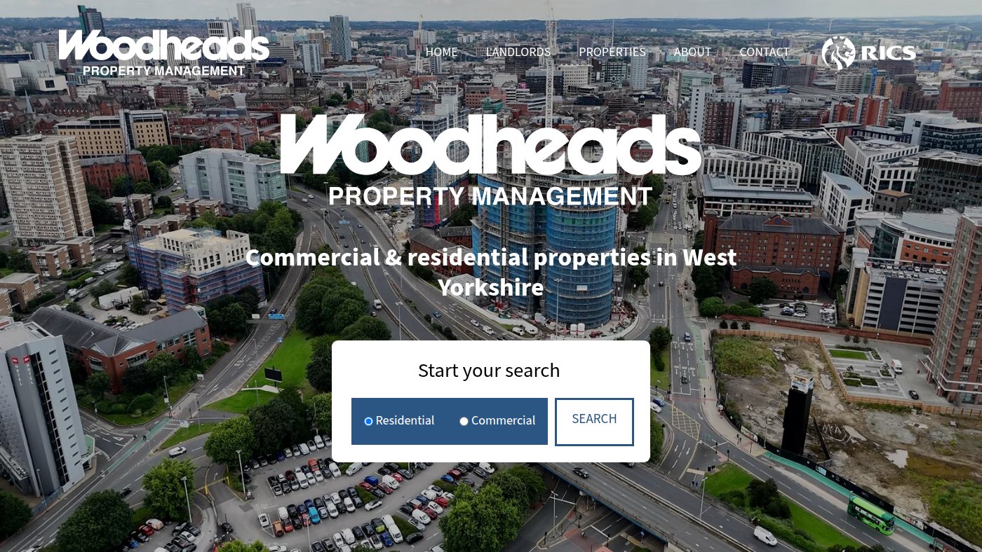 The home page of woodheads.co.uk