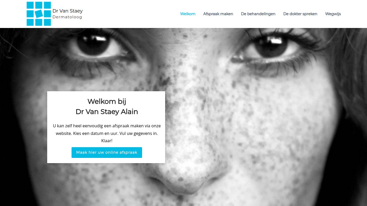 The home page of drvanstaey-dermatologie.be